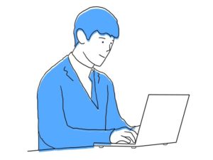 illustration material:パソコンを使う生徒/カラー(student using computer/color)