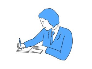 illustration material:ノートをとる生徒/カラー(student taking notes/color)