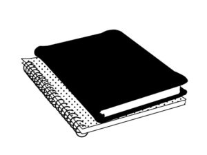 illustration material：一冊ずつの本とノート/白黒(A book and a notebook/monochrome)