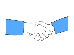 illustration material：握手する手/カラー(hands shaking hands/color)