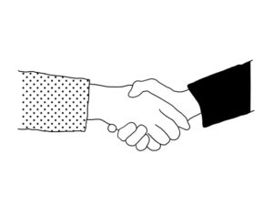illustration material：握手する手/白黒(hands shaking hands/monochrome)