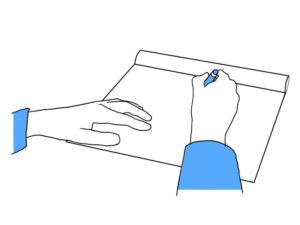 illustration material:ノートをとる生徒の手元/カラー(Hand of student taking notes/color)