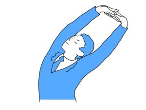 illustration material:背伸びをする生徒/カラー(student stretching/color)