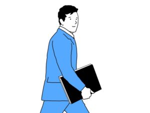 illustration material：教科書類を持ちながら歩く生徒/カラー(Students walking while holding textbooks/color)