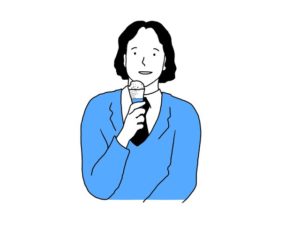 illustration material：アイスクリームを食べる生徒/カラー(student eating ice cream/color)